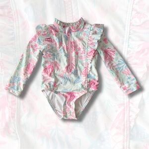 Cynthia Rowley Pink and Blue Kids Swim Rashguard